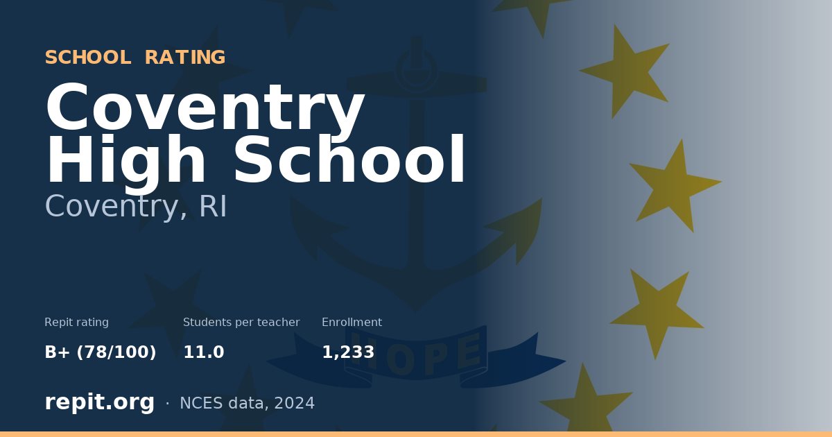 Coventry High School, Coventry, RI — Repit school rating B+ (78/100)