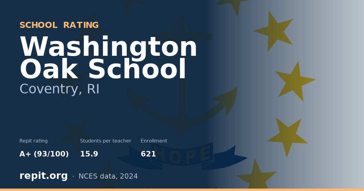 Washington Oak School, Coventry, RI — Repit school rating A+ (93/100)