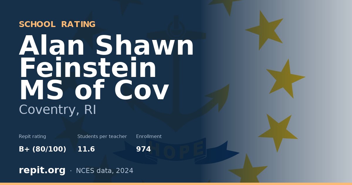 Alan Shawn Feinstein MS of Cov, Coventry, RI — Repit school rating B+ (80/100)