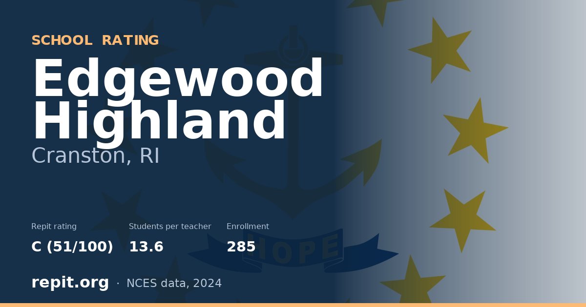 Edgewood Highland, Cranston, RI — Repit school rating C (51/100)
