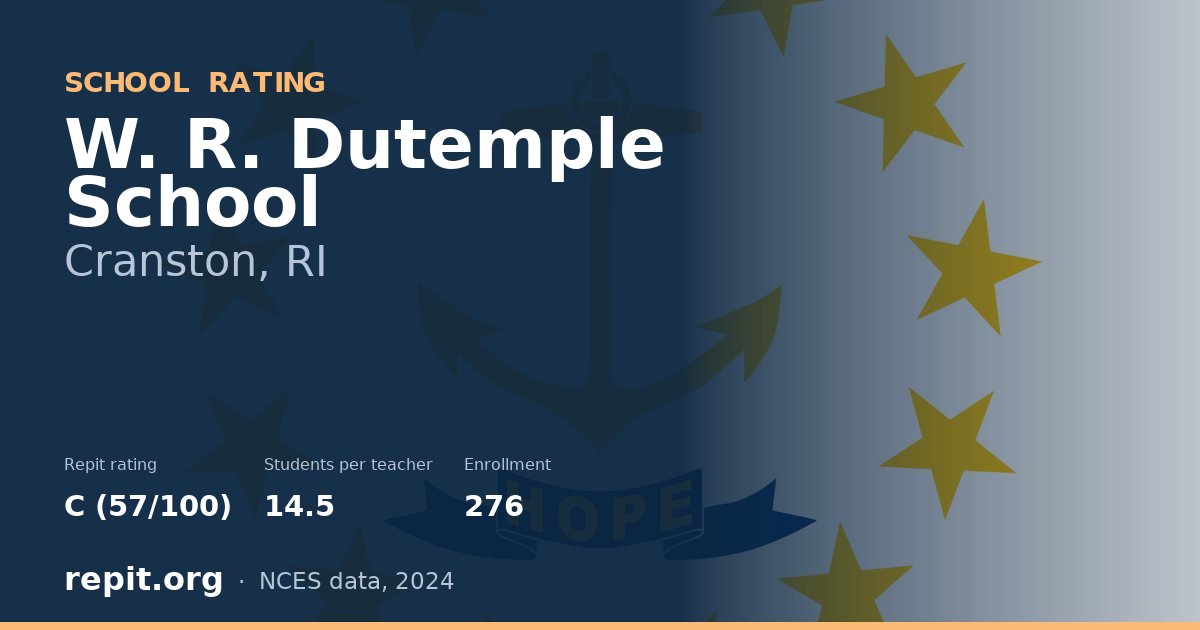 W. R. Dutemple School, Cranston, RI — Repit school rating C (57/100)