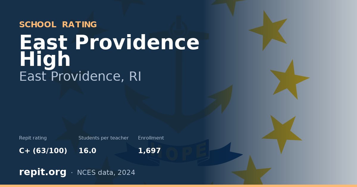 East Providence High, East Providence, RI — Repit school rating C+ (63/100)