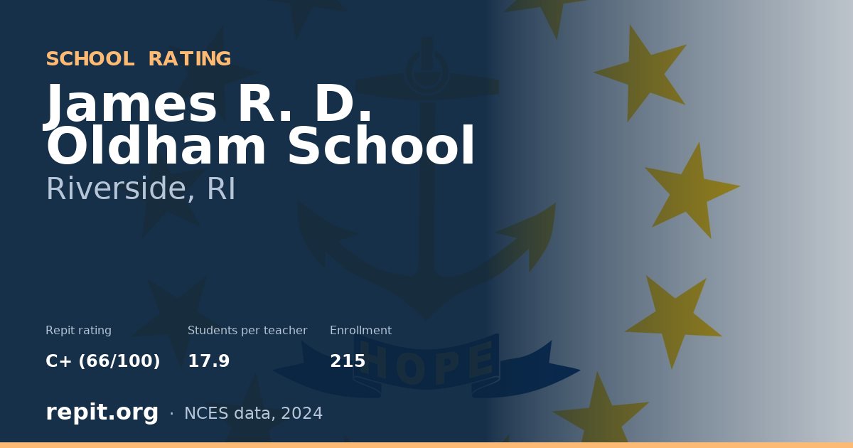 James R. D. Oldham School, Riverside, RI — Repit school rating C+ (66/100)