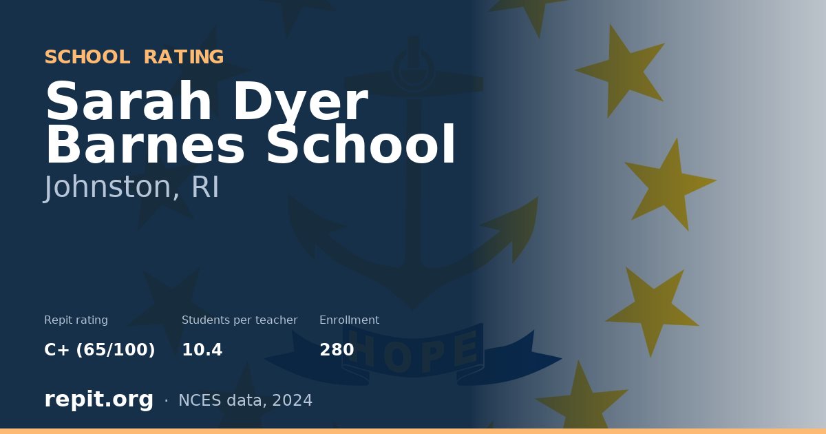 Sarah Dyer Barnes School, Johnston, RI — Repit school rating C+ (65/100)