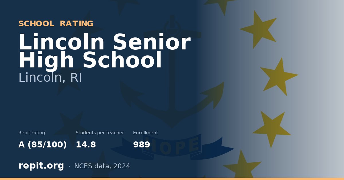 Lincoln Senior High School, Lincoln, RI — Repit school rating A (85/100)