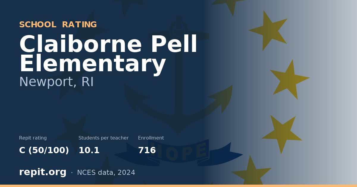Claiborne Pell Elementary, Newport, RI — Repit school rating C (50/100)