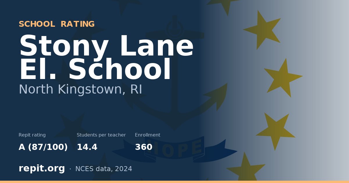 Stony Lane El. School, North Kingstown, RI — Repit school rating A (87/100)