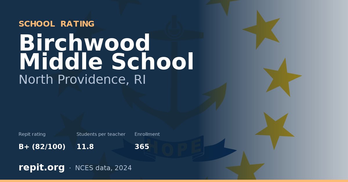 Birchwood Middle School, North Providence, RI — Repit school rating B+ (82/100)
