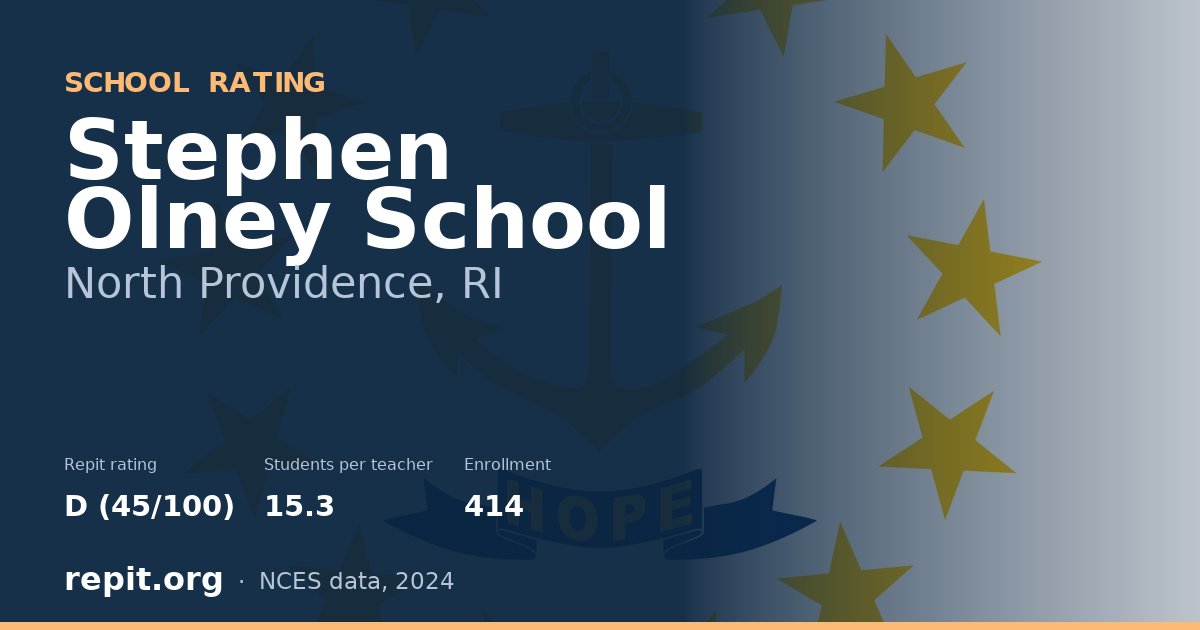 Stephen Olney School, North Providence, RI — Repit school rating D (45/100)