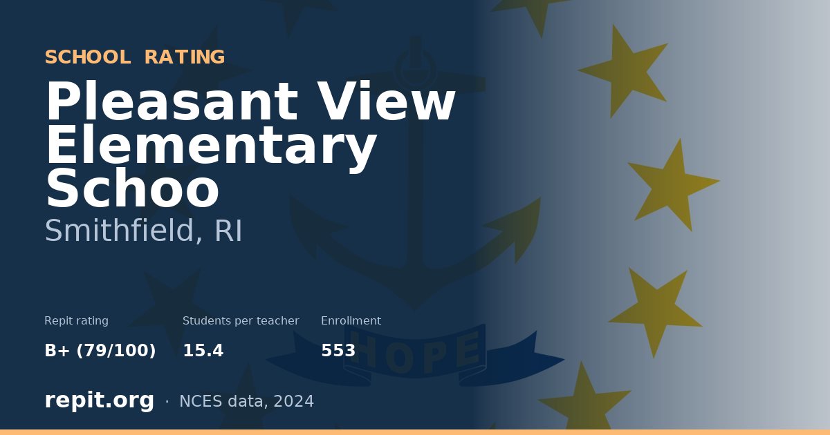 Pleasant View Elementary Schoo, Smithfield, RI — Repit school rating B+ (79/100)