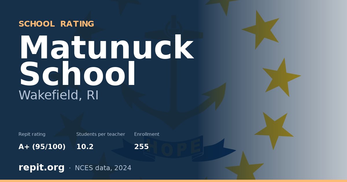 Matunuck School, Wakefield, RI — Repit school rating A+ (95/100)