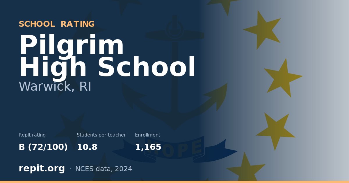 Pilgrim High School, Warwick, RI — Repit school rating B (72/100)