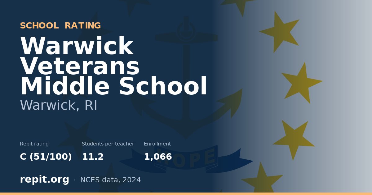 Warwick Veterans Middle School, Warwick, RI — Repit school rating C (51/100)