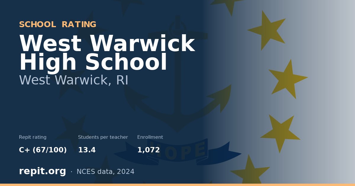 West Warwick High School, West Warwick, RI — Repit school rating C+ (67/100)