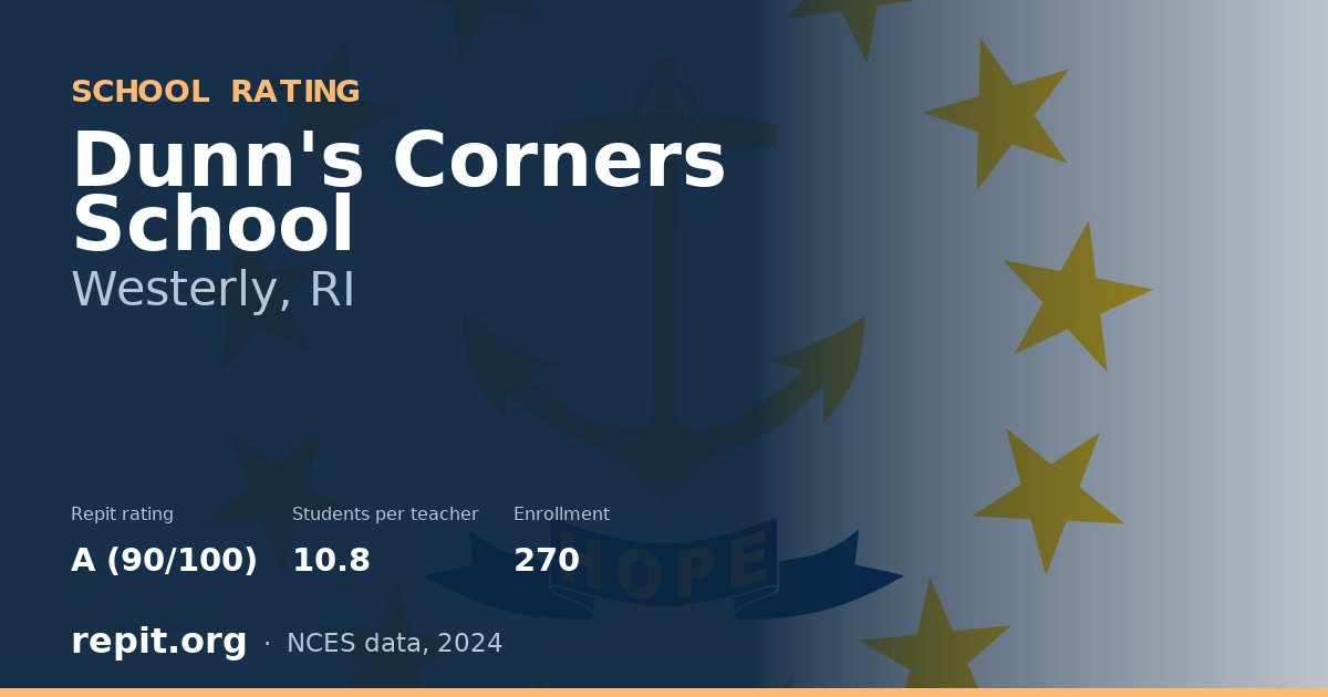 Dunn's Corners School, Westerly, RI — Repit school rating A (90/100)