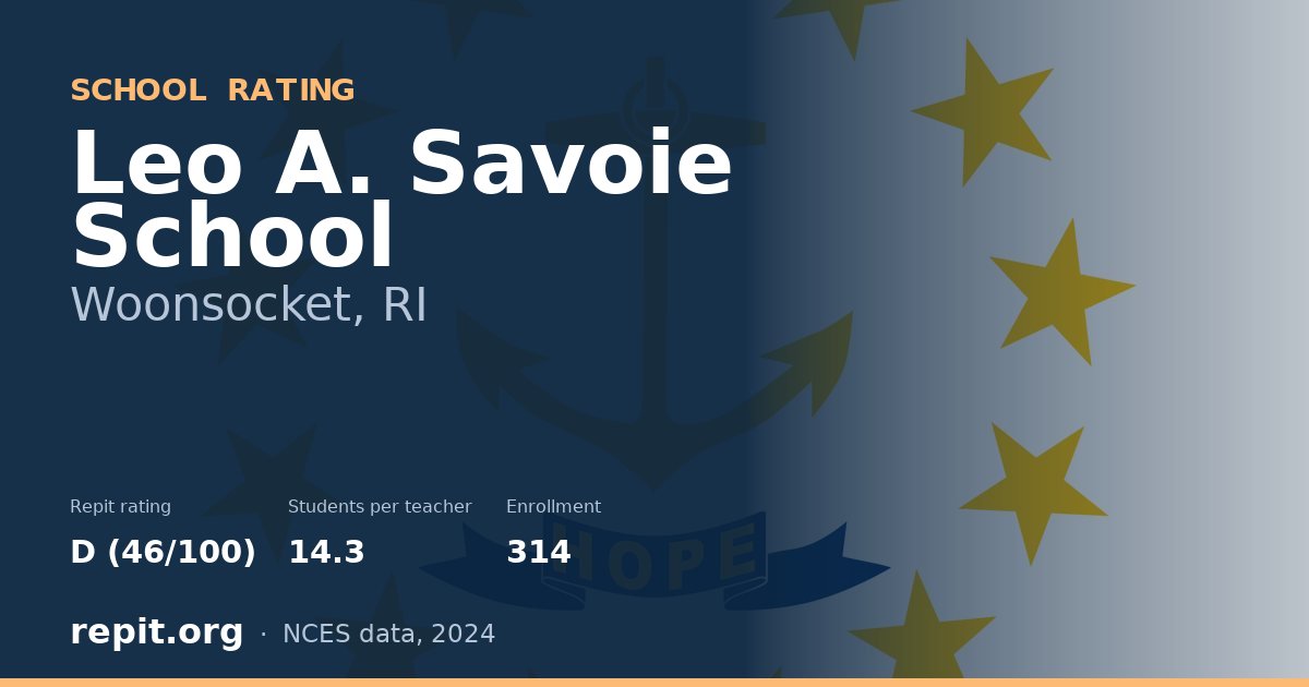 Leo A. Savoie School, Woonsocket, RI — Repit school rating D (46/100)