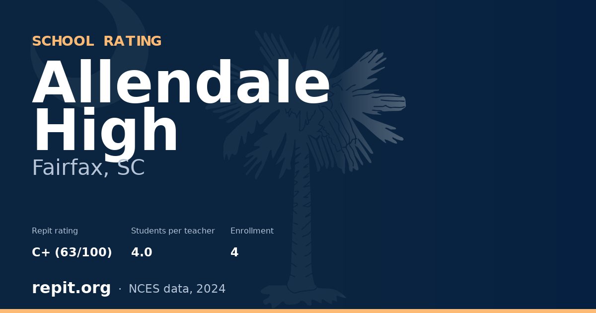 Allendale High, Fairfax, SC — Repit school rating C+ (63/100)
