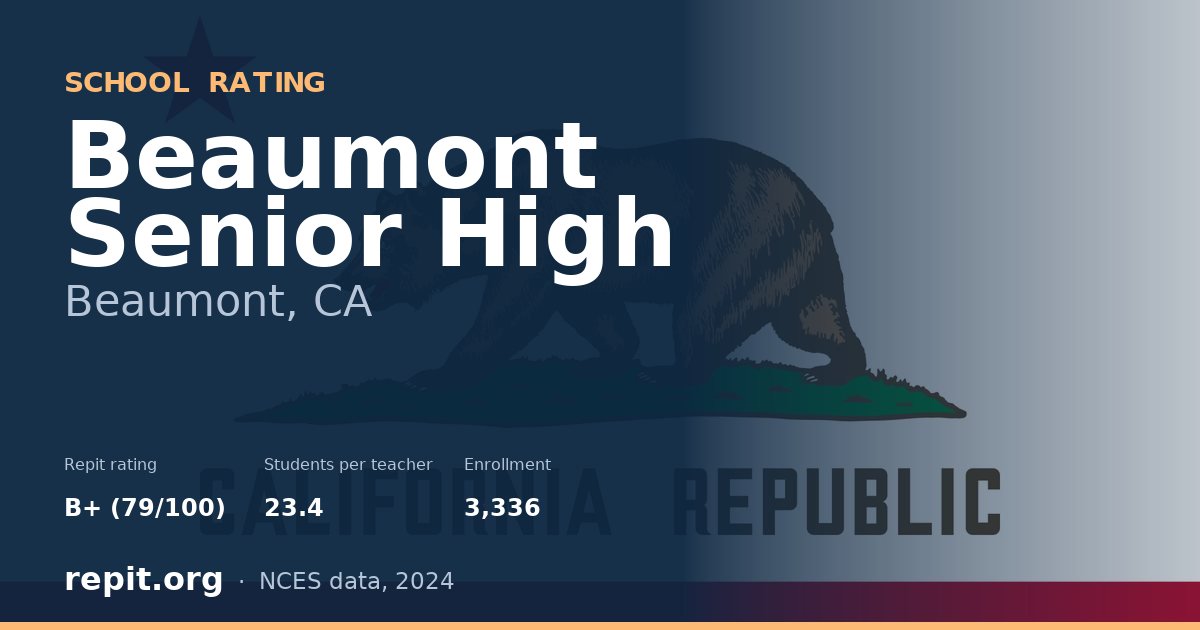 Beaumont Senior High, Beaumont, CA — Repit school rating B+ (79/100)