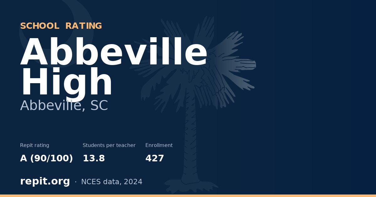 Abbeville High, Abbeville, SC — Repit school rating A (90/100)