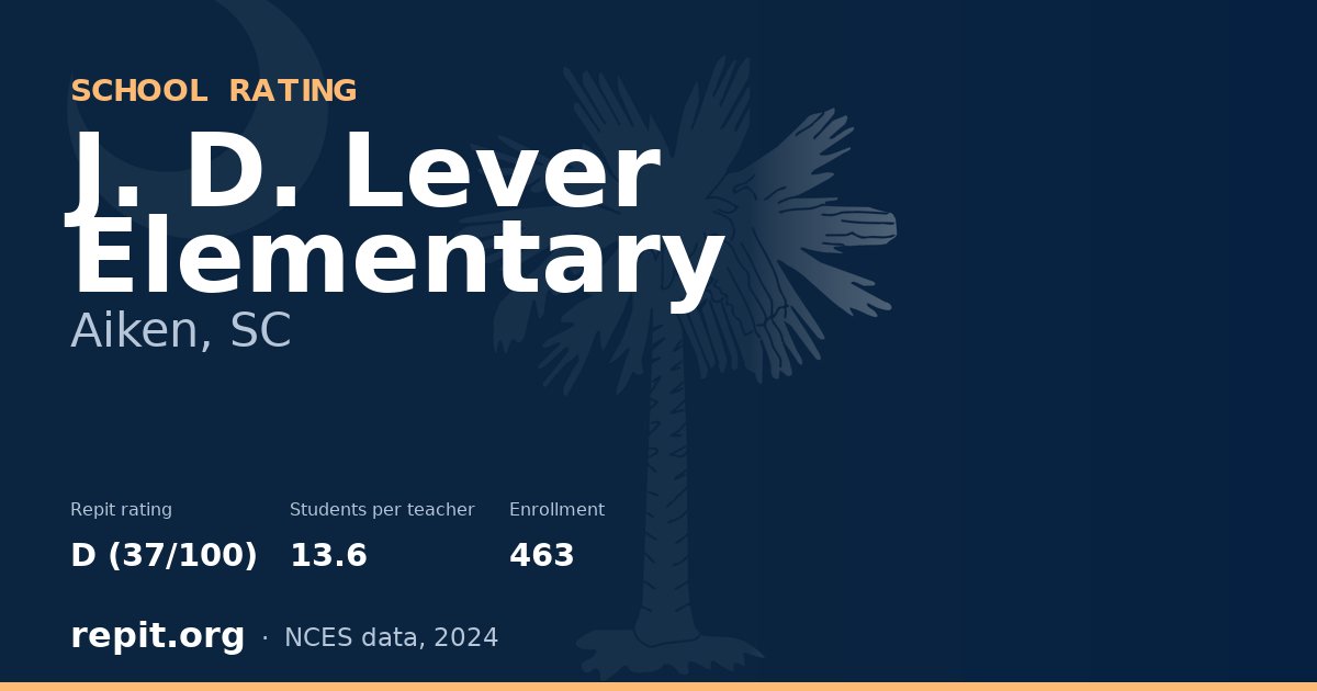 J. D. Lever Elementary, Aiken, SC — Repit school rating D (37/100)
