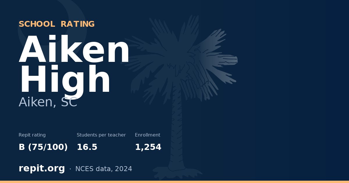 Aiken High, Aiken, SC — Repit school rating B (75/100)