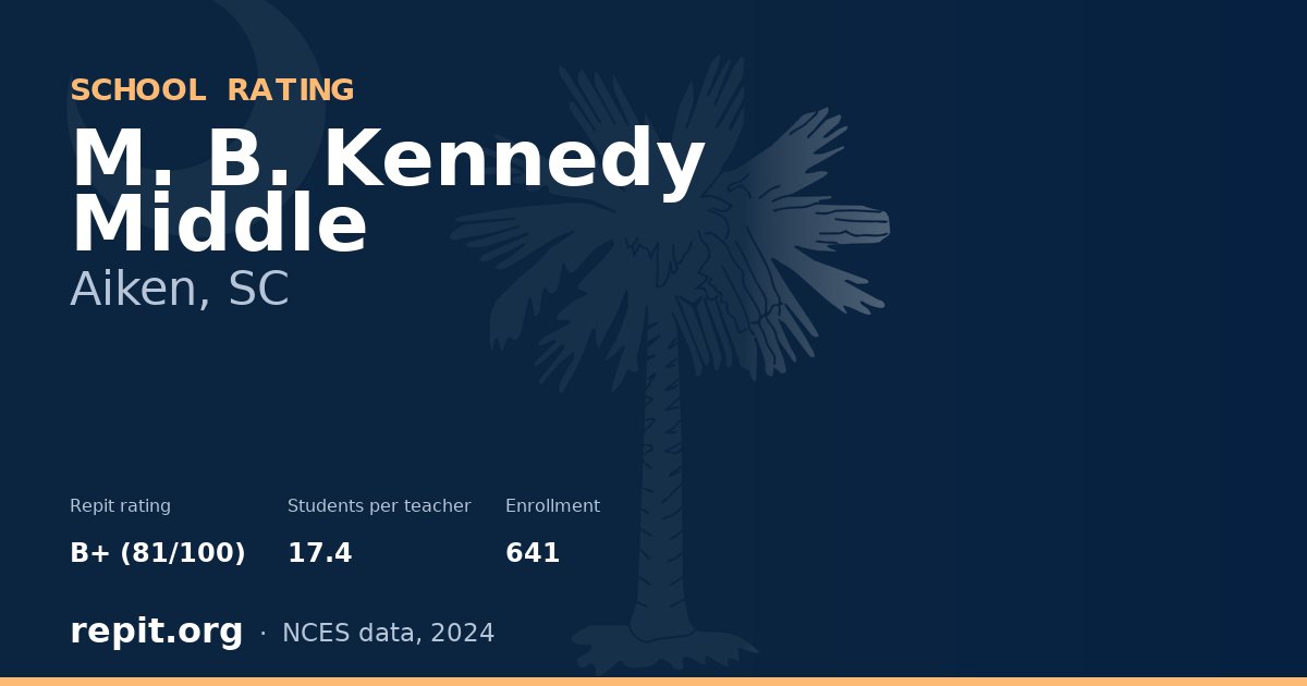 M. B. Kennedy Middle, Aiken, SC — Repit school rating B+ (81/100)