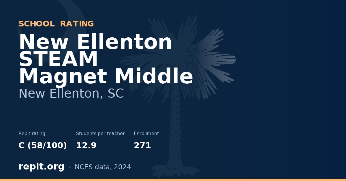 New Ellenton STEAM Magnet Middle, New Ellenton, SC — Repit school rating C (58/100)