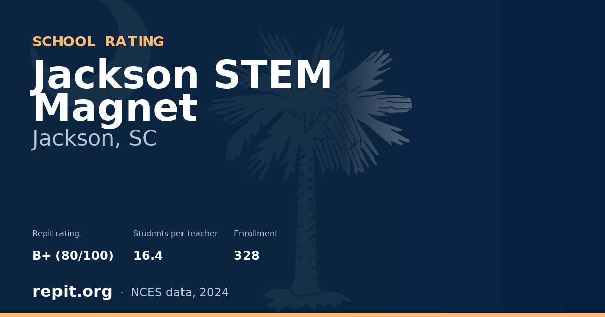 Jackson STEM Magnet, Jackson, SC — Repit school rating B+ (80/100)