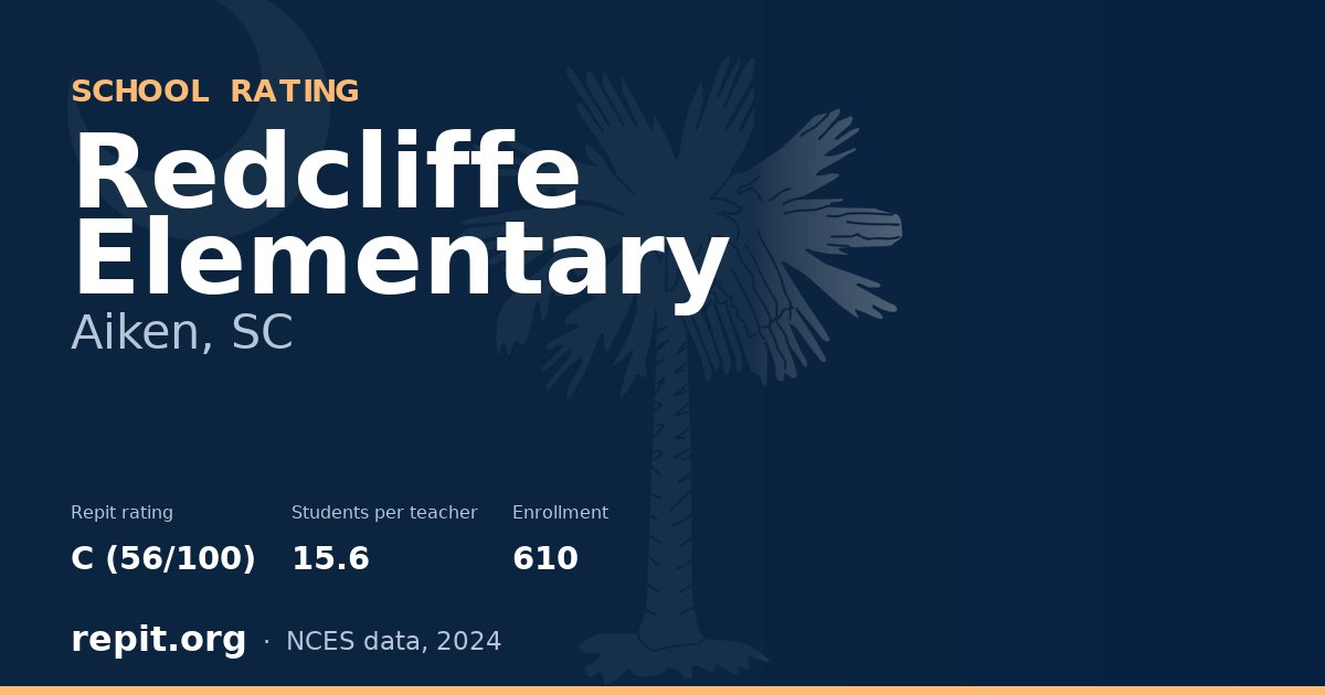 Redcliffe Elementary, Aiken, SC — Repit school rating C (56/100)