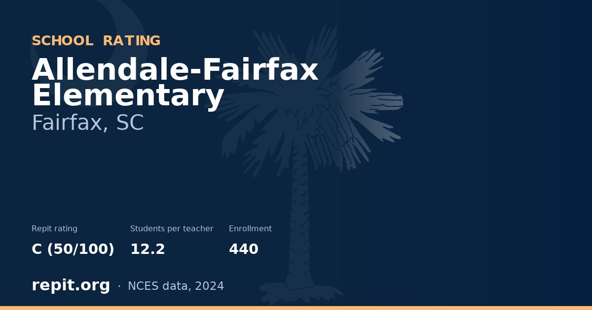Allendale-Fairfax Elementary, Fairfax, SC — Repit school rating C (50/100)