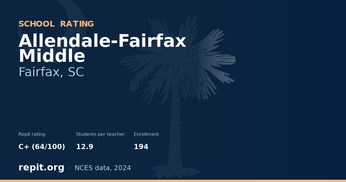 Allendale-Fairfax Middle, Fairfax, SC — Repit school rating C+ (64/100)