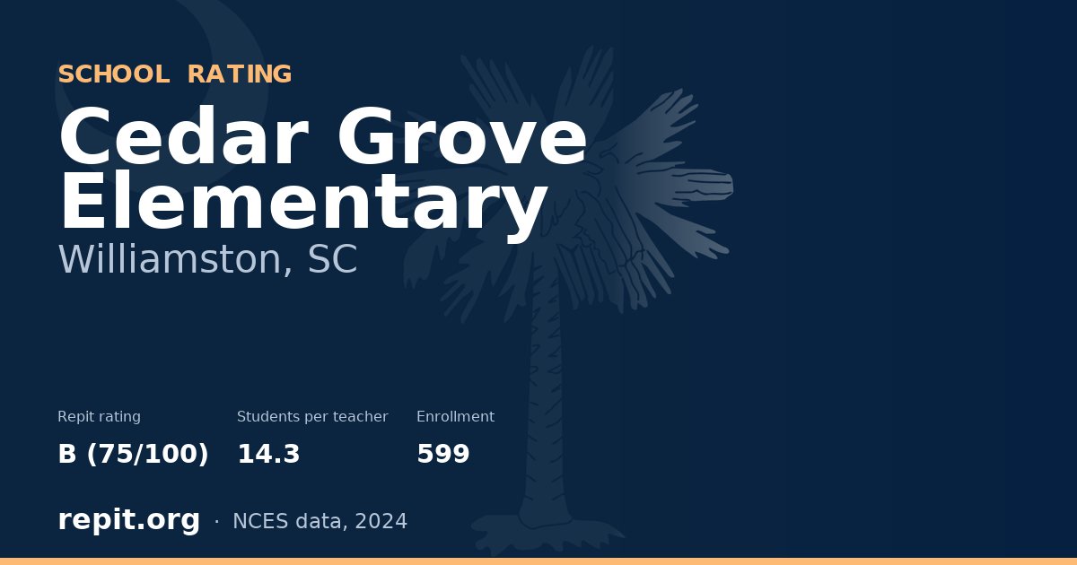 Cedar Grove Elementary, Williamston, SC — Repit school rating B (75/100)
