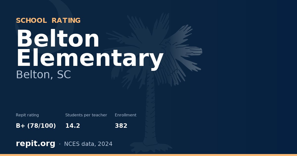 Belton Elementary, Belton, SC — Repit school rating B+ (78/100)