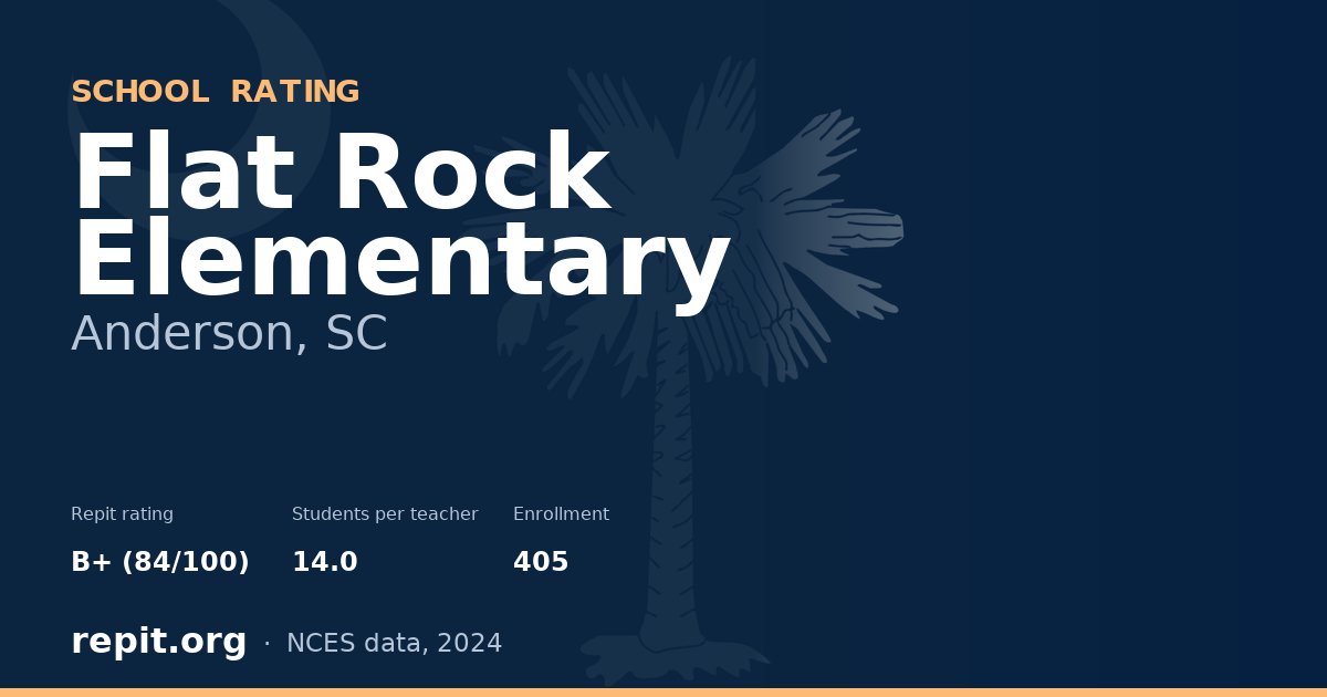 Flat Rock Elementary, Anderson, SC — Repit school rating B+ (84/100)