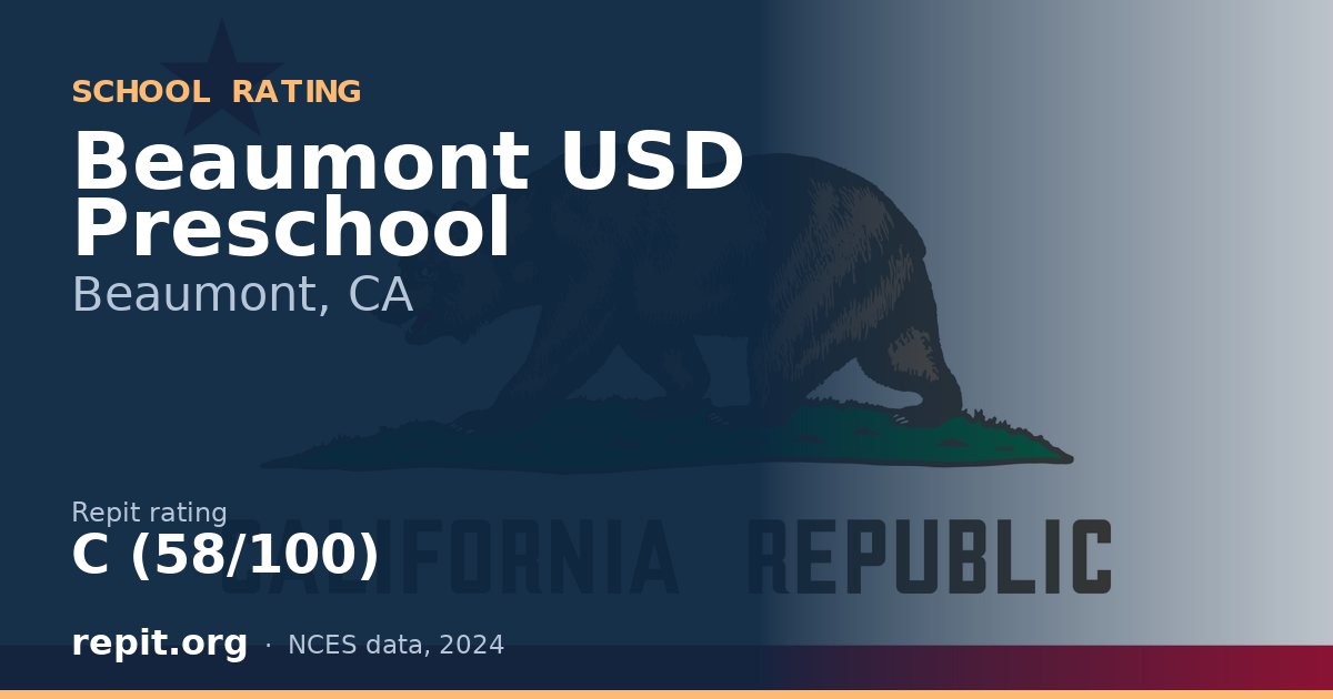 Beaumont USD Preschool, Beaumont, CA — Repit school rating C (58/100)