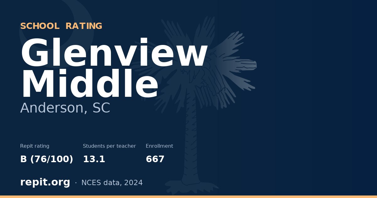 Glenview Middle, Anderson, SC — Repit school rating B (76/100)