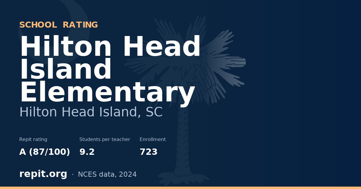 Hilton Head Island Elementary, Hilton Head Island, SC — Repit school rating A (87/100)
