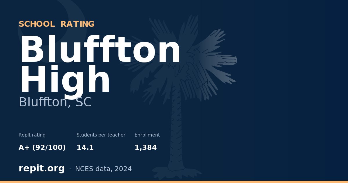 Bluffton High, Bluffton, SC — Repit school rating A+ (92/100)