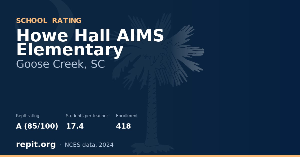 Howe Hall AIMS Elementary, Goose Creek, SC — Repit school rating A (85/100)