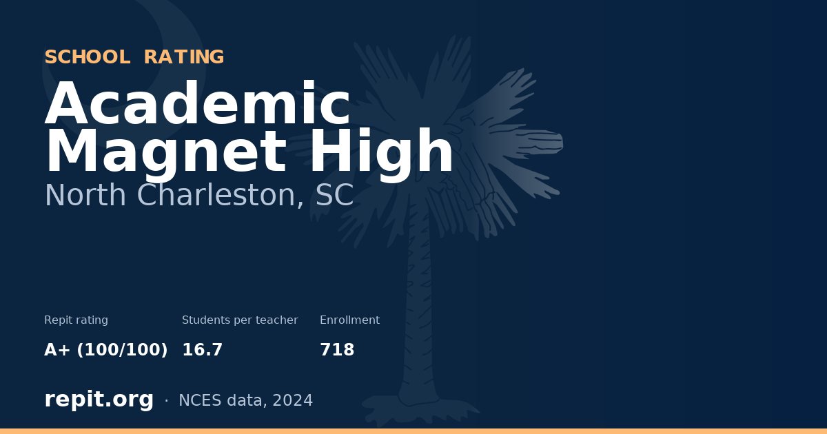 Academic Magnet High, North Charleston, SC — Repit school rating A+ (100/100)