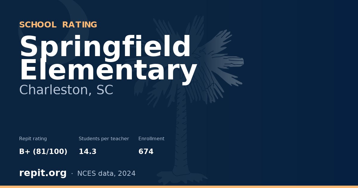 Springfield Elementary, Charleston, SC — Repit school rating B+ (81/100)