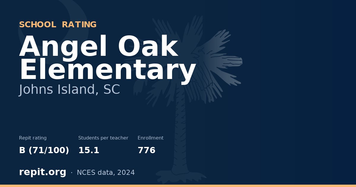 Angel Oak Elementary, Johns Island, SC — Repit school rating B (71/100)