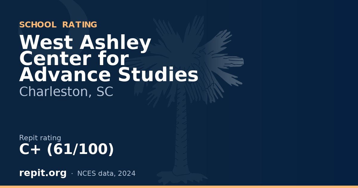 West Ashley Center for Advance Studies, Charleston, SC — Repit school rating C+ (61/100)