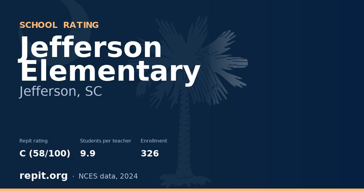 Jefferson Elementary, Jefferson, SC — Repit school rating C (58/100)