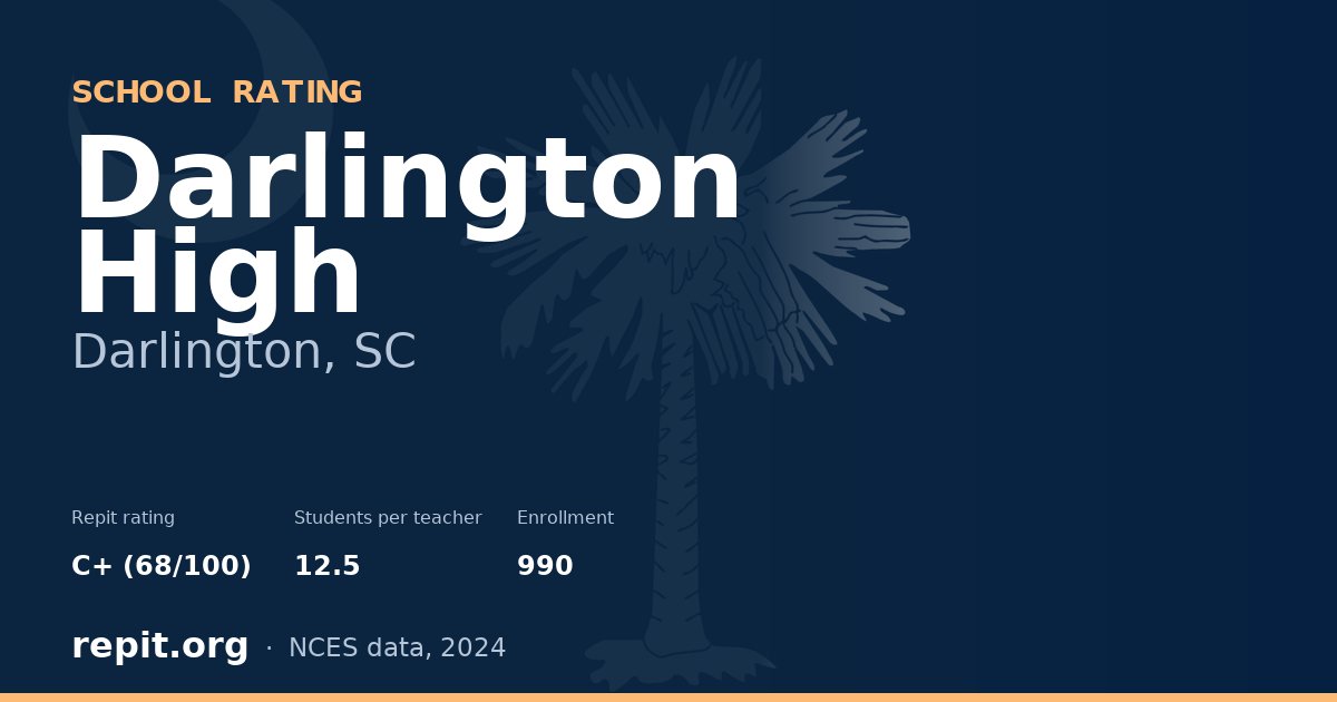 Darlington High, Darlington, SC — Repit school rating C+ (68/100)