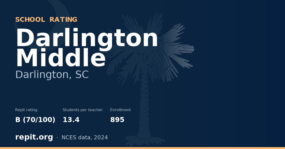 Darlington Middle, Darlington, SC — Repit school rating B (70/100)