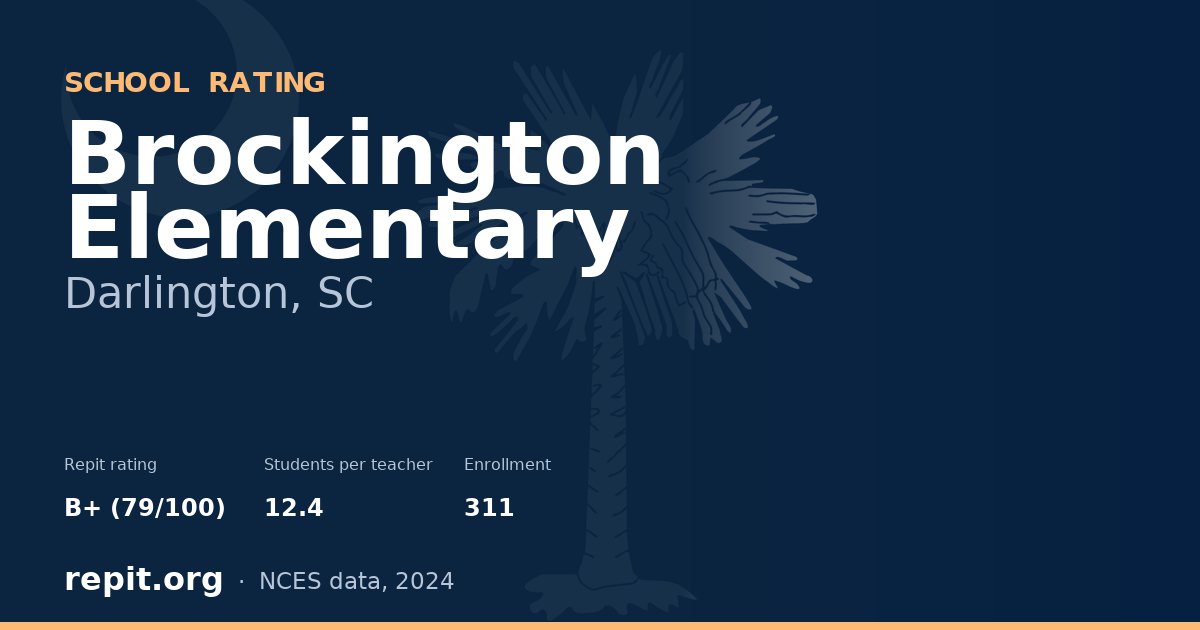 Brockington Elementary, Darlington, SC — Repit school rating B+ (79/100)