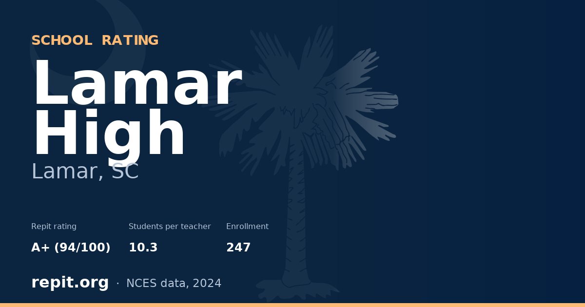 Lamar High, Lamar, SC — Repit school rating A+ (94/100)