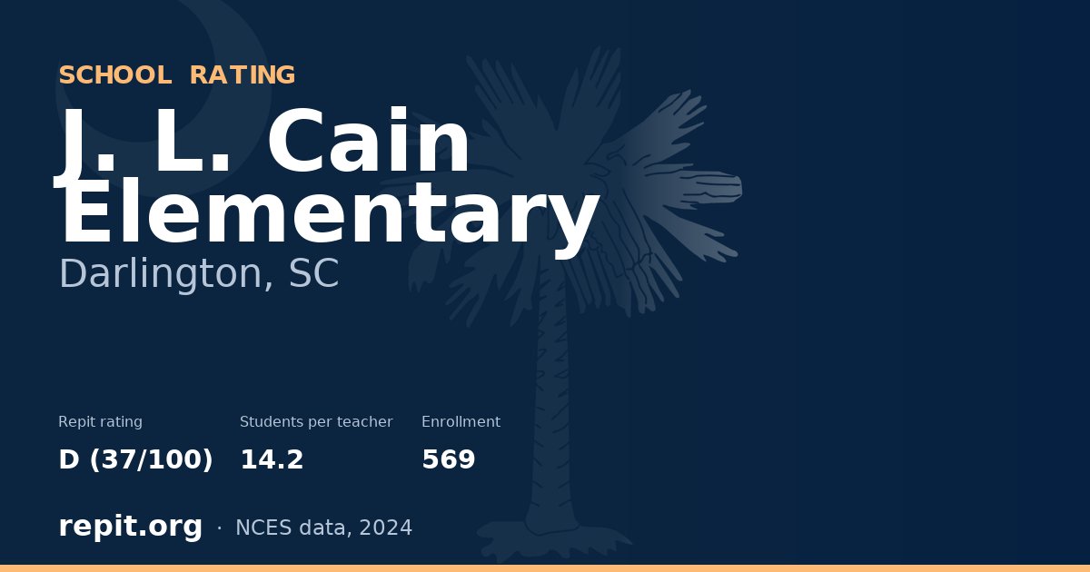 J. L. Cain Elementary, Darlington, SC — Repit school rating D (37/100)
