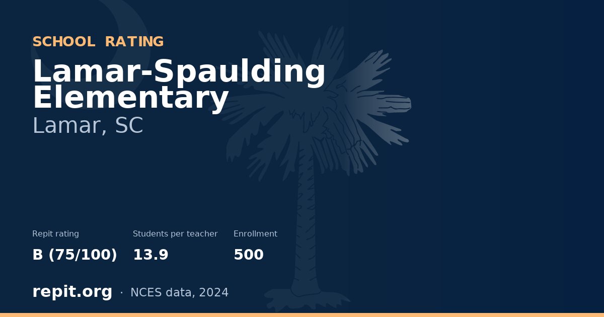 Lamar-Spaulding Elementary, Lamar, SC — Repit school rating B (75/100)